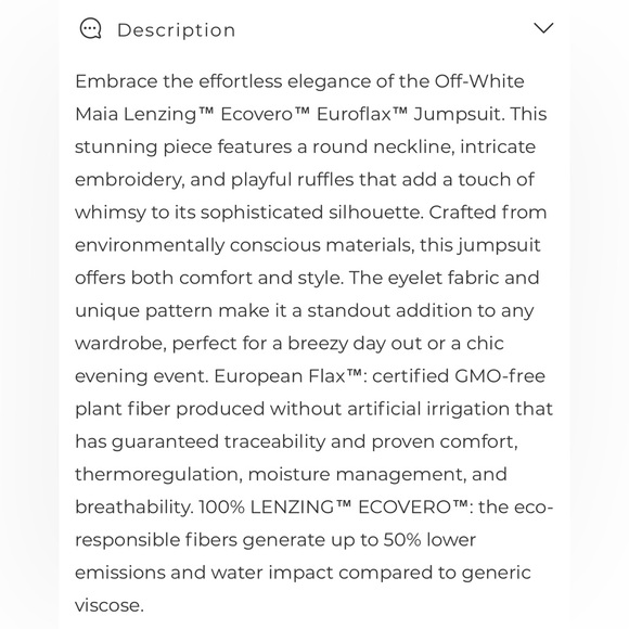 Farm Rio🌺 Off-White Maia Lenzing™ Ecovero™ Euroflax™ Jumpsuit - Picture 9 of 13